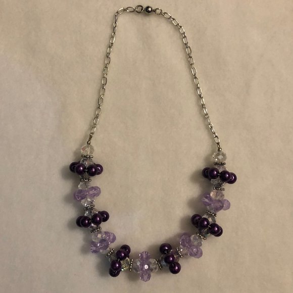 Betsy Michaels Purple Tinted Necklace - Picture 1 of 3